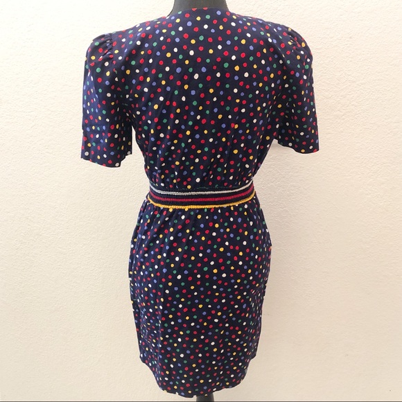 Funky Vintage Multicolored Polkadot Dress - Picture 5 of 6